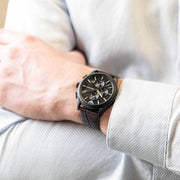  Shop Authentic Emporio Armani Paolo Chronograph Black Dial Brown Leather Strap Watch For Men - AR11549 - Luxxuri