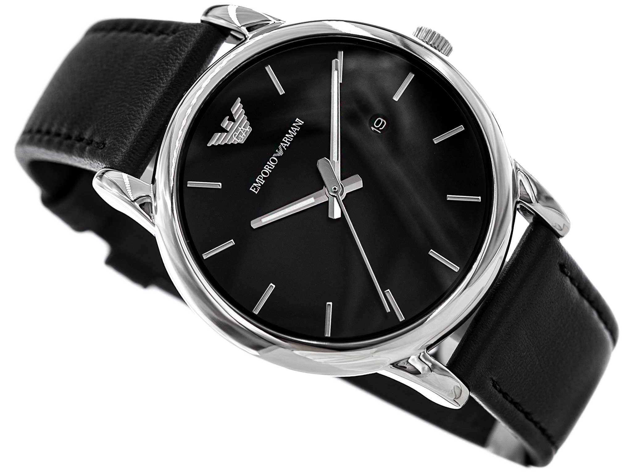  Shop Authentic Emporio Armani Classic Quartz Black Dial Black Leather Strap Watch For Men - AR1692 - Luxxuri