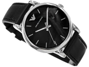  Shop Authentic Emporio Armani Classic Quartz Black Dial Black Leather Strap Watch For Men - AR1692 - Luxxuri
