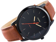  Shop Authentic Fossil The Minimalist Black Dial Brown Leather Strap Watch for Men - FS5305 - Luxxuri