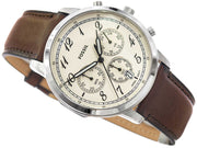 Shop Authentic Fossil Neutra Chronograph White Dial Brown Leather Strap Watch for Men - FS6022 - Luxxuri