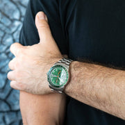  Shop Authentic Fossil Sport Tourer Chronograph Green Dial Silver Steel Strap Watch for Men - FS6048 - Luxxuri