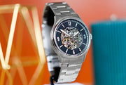  Shop Authentic Fossil Forrester Automatic Skeleton Black Dial Silver Steel Strap Watch for Men - ME3180 - Luxxuri
