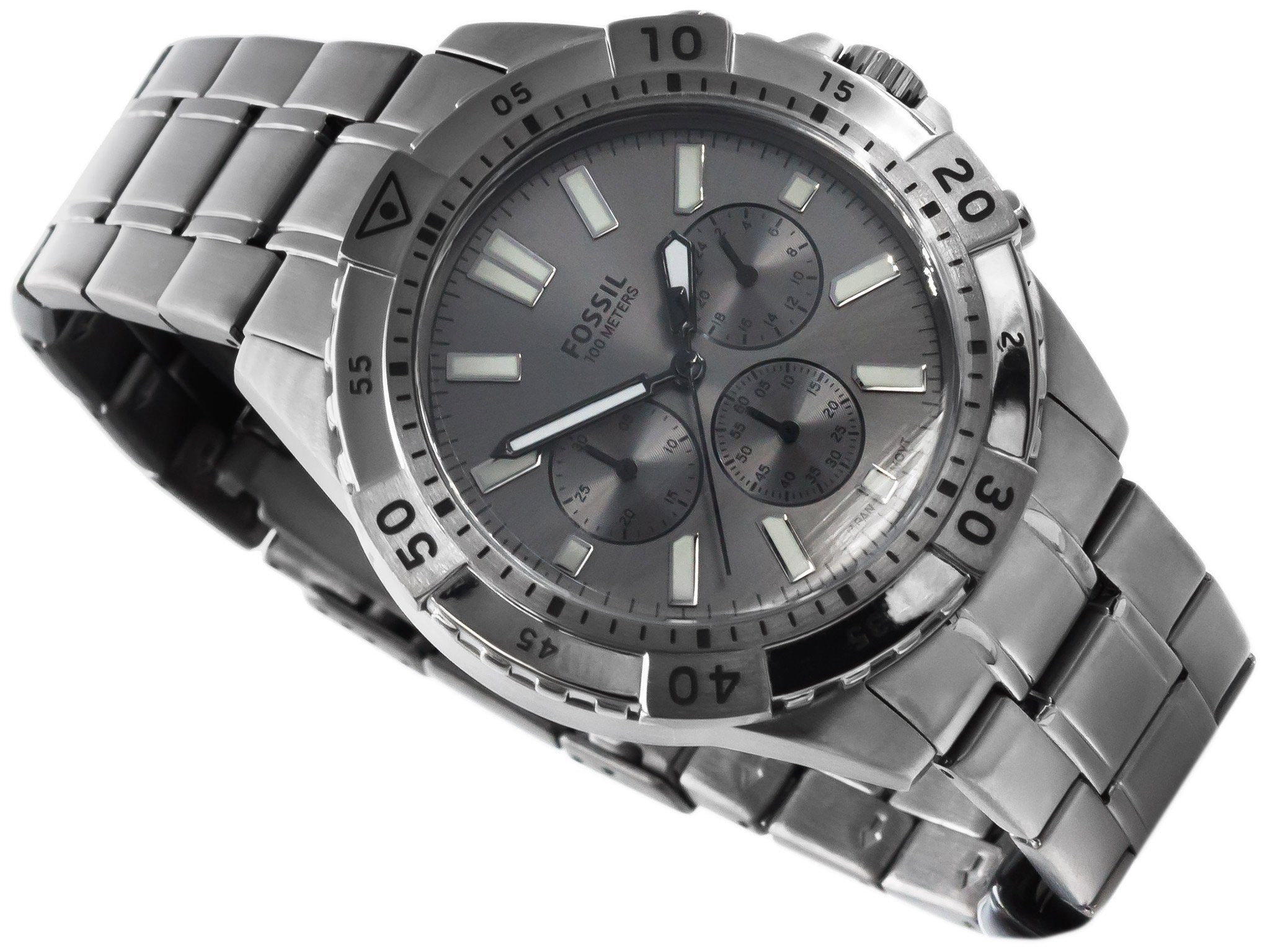  Shop Authentic Fossil Garrett Chronograph Grey Dial Grey Steel Strap Watch for Men - FS5621 - Luxxuri