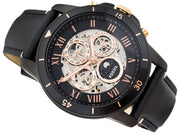  Shop Authentic Fossil Grant Sport Automatic Skeleton Black Dial Black Leather Strap Watch for Men - ME3138 - Luxxuri