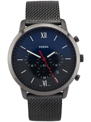  Shop Authentic Fossil Neutra Chronograph Blue Dial Silver Mesh Bracelet Watch for Men - FS5383 - Luxxuri