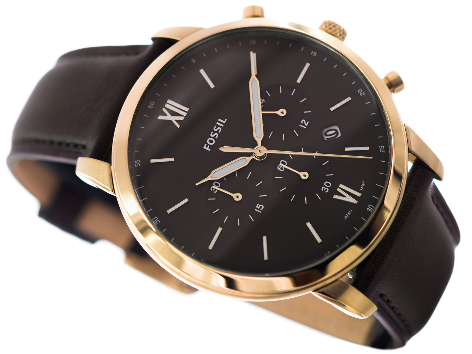  Shop Authentic Fossil Neutra Chronograph Brown Dial Brown Leather Strap Watch for Men - FS5763 - Luxxuri