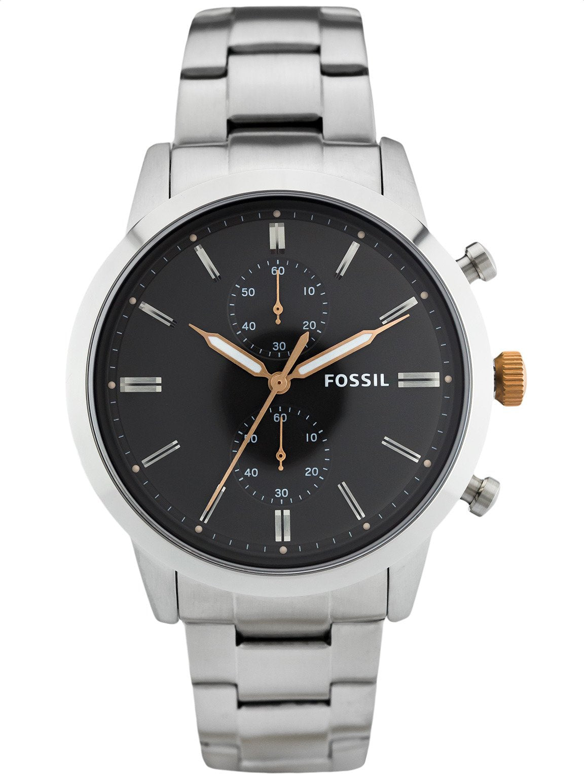  Shop Authentic Fossil Townsman Chronograph Grey Dial Silver Steel Strap Watch for Men - FS5407 - Luxxuri