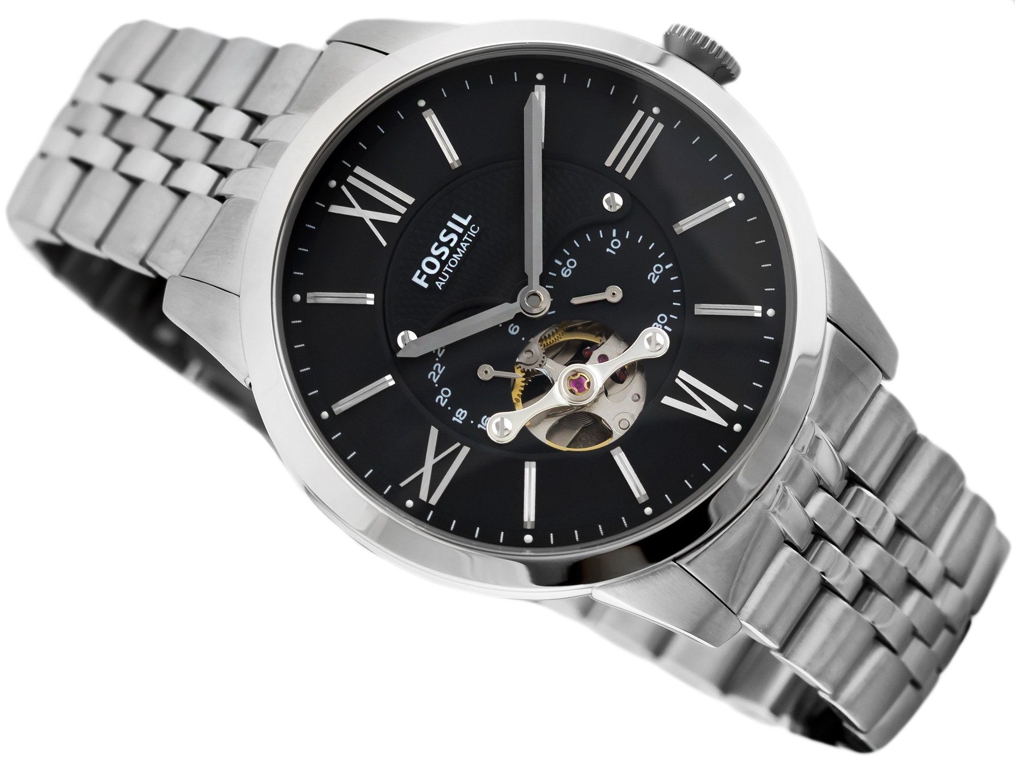  Shop Authentic Fossil Townsman Black Dial Silver Steel Strap Watch for Men - ME3107 - Luxxuri