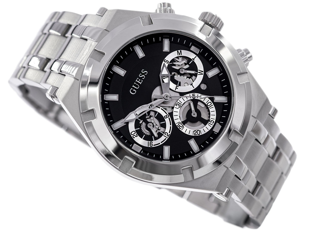  Shop Authentic Guess Continental Black Dial Silver Steel Strap Watch for Men - GW0260G1 - Luxxuri