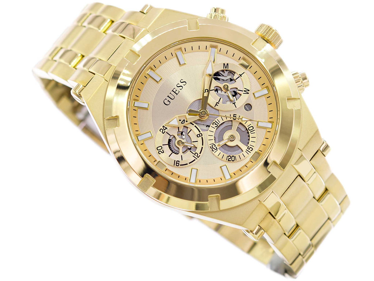  Shop Authentic Guess Continental Gold Dial Gold Steel Strap Watch For Men - GW0260G4 - Luxxuri