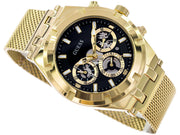  Shop Authentic Guess Continental Chronograph Black Dial Gold Mesh Strap Watch For Men - GW0582G2 - Luxxuri