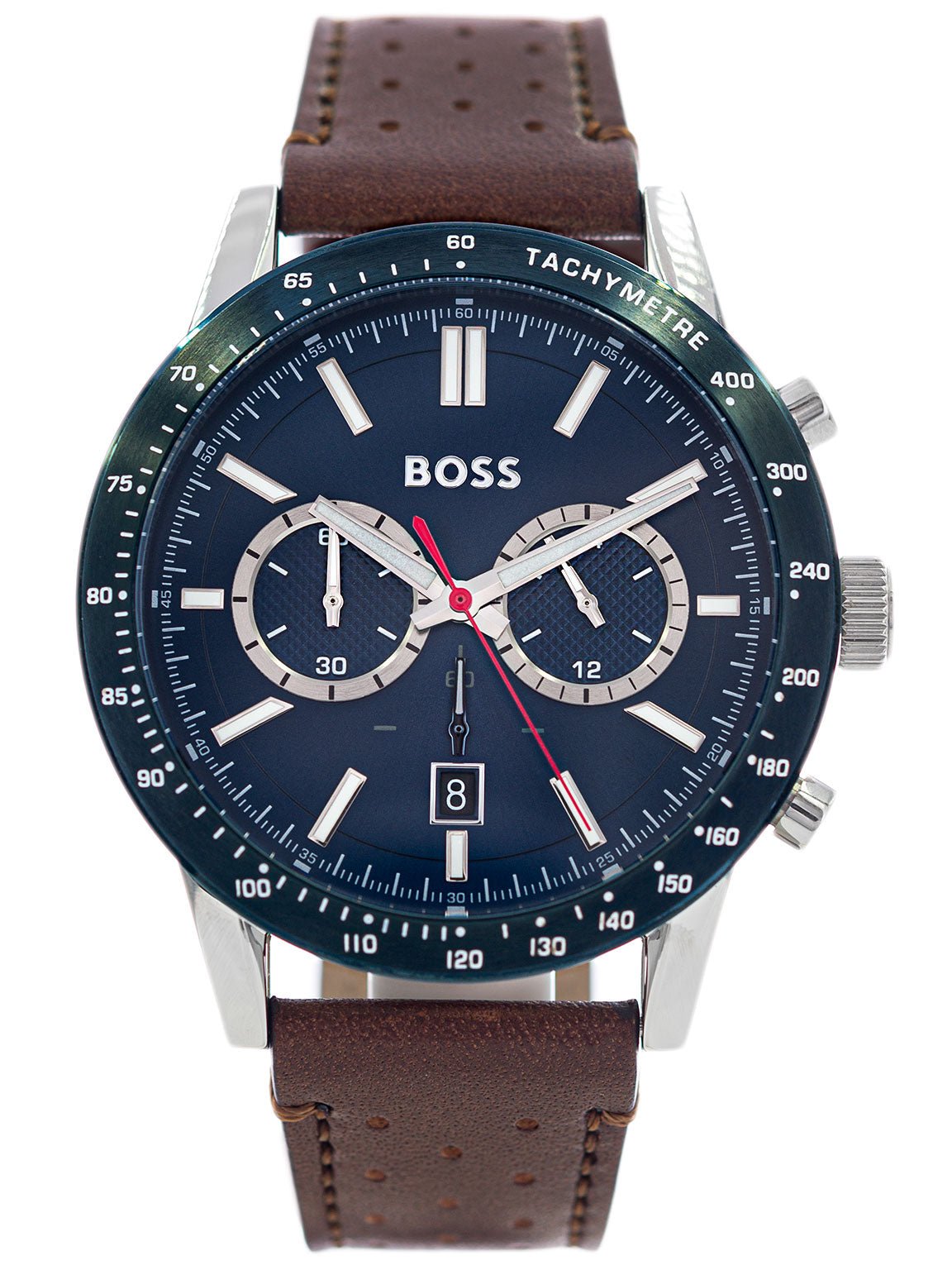  Shop Authentic Hugo Boss Allure Blue Dial Brown Leather Strap Watch for Men - 1513921 - Luxxuri