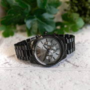 Shop Authentic Michael Kors Lexington Chronograph Black Dial Black Steel Strap Watch for Men - MK9154 - Luxxuri