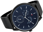  Shop Authentic Tommy Hilfiger Brad Quartz Blue Dial Black Mesh Bracelet Watch For Men - 1710392 - Luxxuri