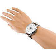  Shop Authentic Hugo Boss Navigator White Dial Brown Leather Strap Watch for Men - 1513495 - Luxxuri