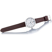  Shop Authentic Tommy Hilfiger Damon Quartz White Dial Brown Leather Strap Watch for Men - 1791418 - Luxxuri