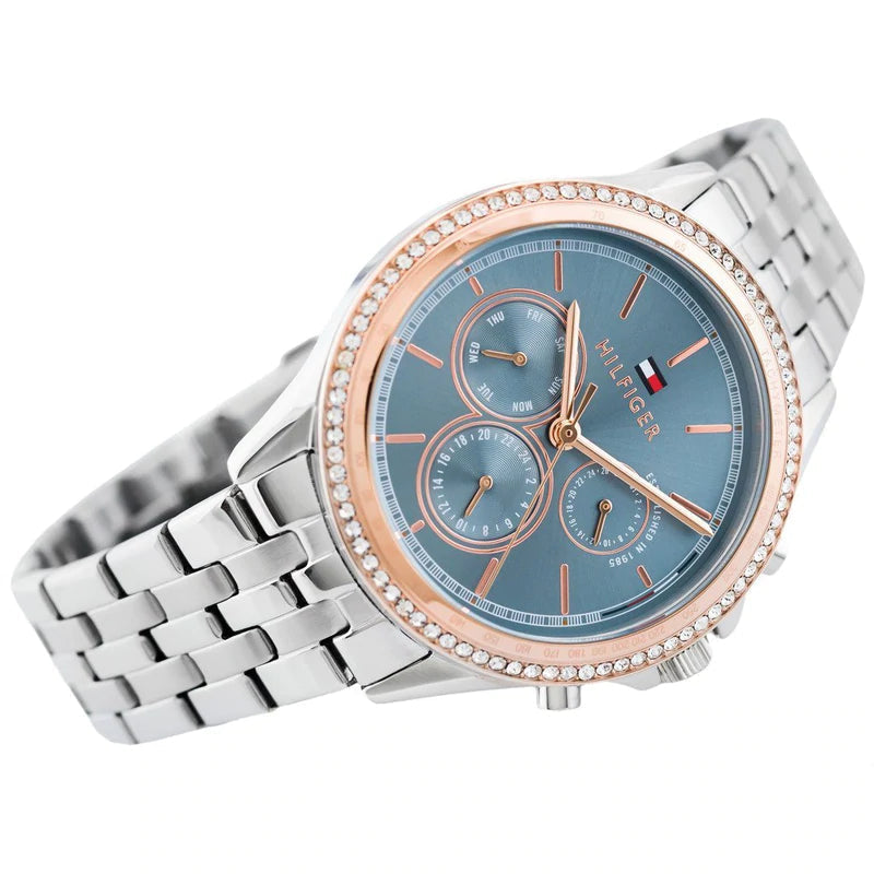 Shop Authentic Tommy Hilfiger Ari Diamonds Blue Dial Silver Steel Strap Watch for Women - 1781976 - Luxxuri