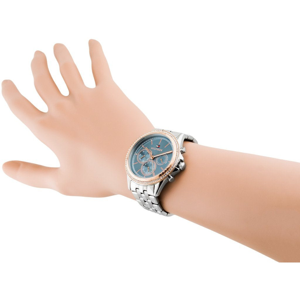  Shop Authentic Tommy Hilfiger Ari Diamonds Blue Dial Silver Steel Strap Watch for Women - 1781976 - Luxxuri