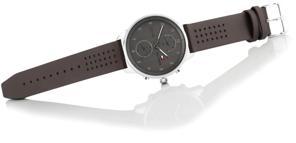  Shop Authentic Tommy Hilfiger Chase Quartz Brown Dial Brown Leather Strap Watch for Men - 1791579 - Luxxuri