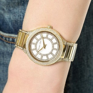  Shop Authentic Michael Kors Kerry Mother of Pearl Dial Gold Steel Strap Watch for Women - MK3312 - Luxxuri