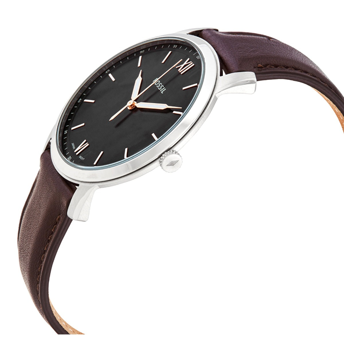  Shop Authentic Fossil The Minimalist 3H Black Dial Brown Leather Strap Watch for Men - FS5464 - Luxxuri