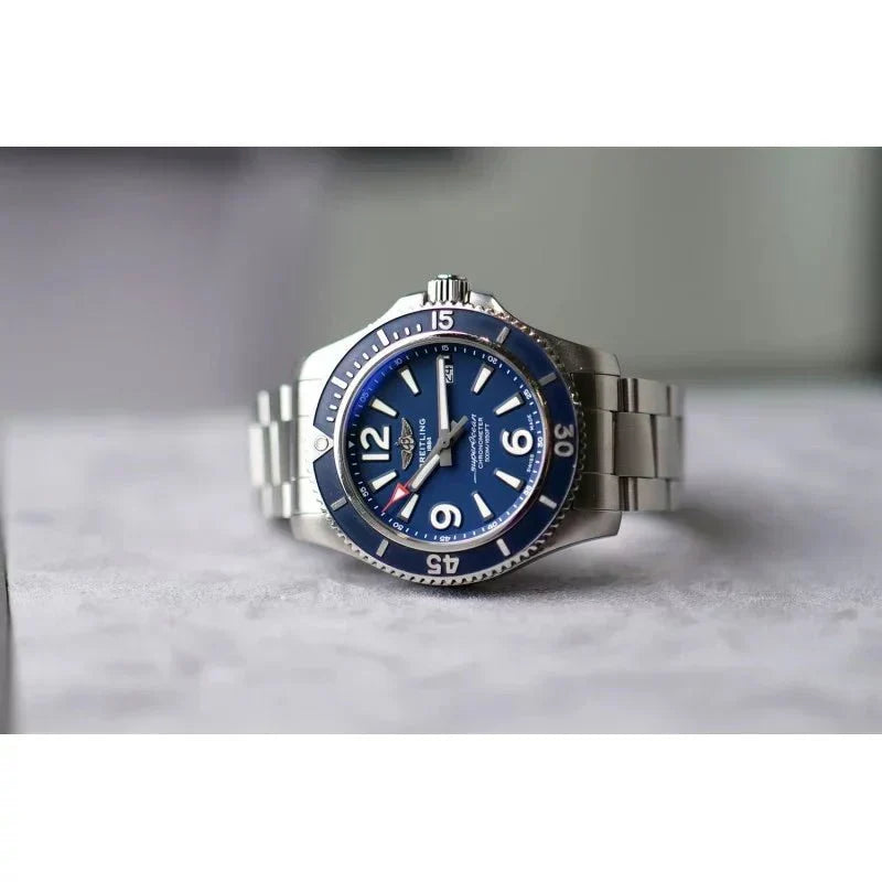 Shop Authentic Breitling Superocean Automatic 42mm Blue Dial Silver Steel Strap Watch for Men - A17366D81C1A1 - Luxxuri