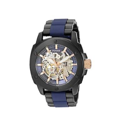  Shop Authentic Fossil Modern Machine Automatic Skeleton Blue Dial Two Tone Steel Strap Watch for Men - ME3133 - Luxxuri