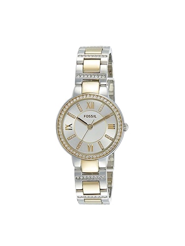  Shop Authentic Fossil Virginia Silver Dial Two Tone Steel Strap Watch for Women - ES3503 - Luxxuri