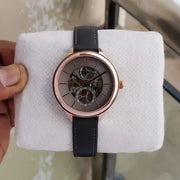  Shop Authentic Fossil Suitor Mechanical Grey Dial Grey Leather Strap Watch for Women - BQ3265 - Luxxuri