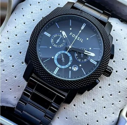  Shop Authentic Fossil Machine Chronograph Black Dial Black Steel Strap Watch for Men - FS4552 - Luxxuri