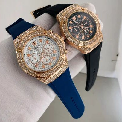  Shop Authentic Guess Asteria Multifunction Blue Dial Blue Rubber Strap Watch For Women - GW0620L3 - Luxxuri