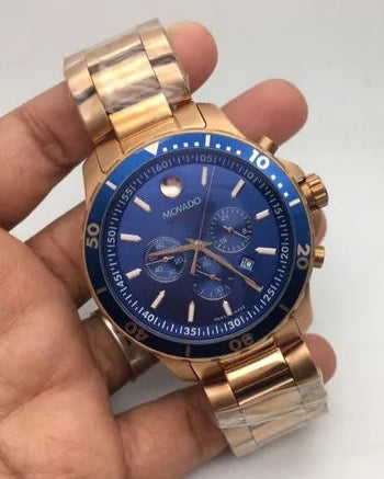  Shop Authentic Movado Series 800 Blue Dial Gold Steel Strap Watch For Men - 2600144 - Luxxuri