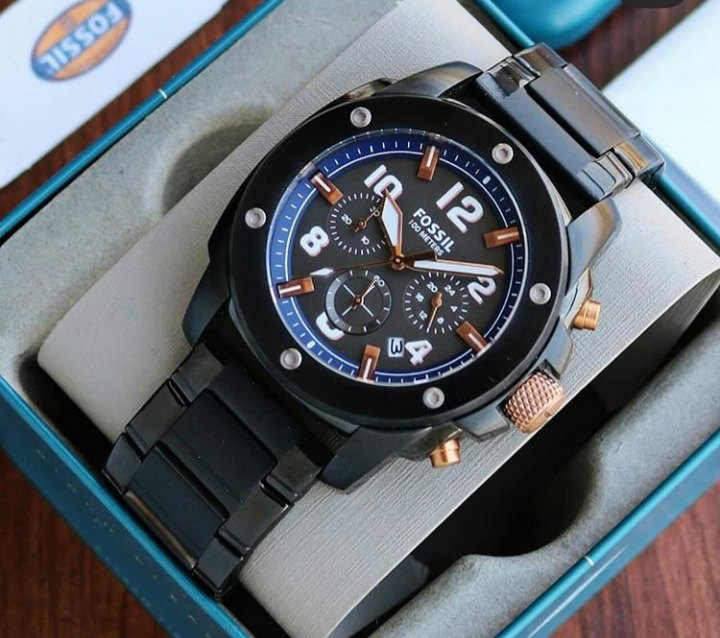  Shop Authentic Fossil Modern Machine Chronograph Black Dial Blue Leather Strap Watch for Men - FS5066 - Luxxuri