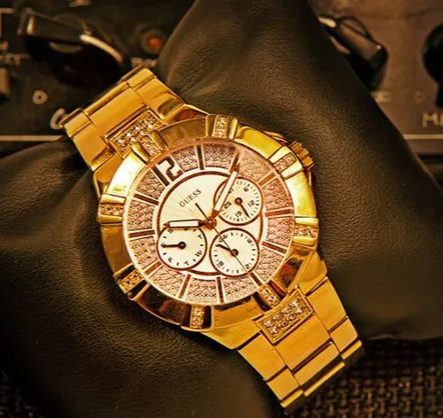  Shop Authentic Guess Vista Diamonds Gold Dial Gold Steel Strap Watch for Women - W13573L1 - Luxxuri