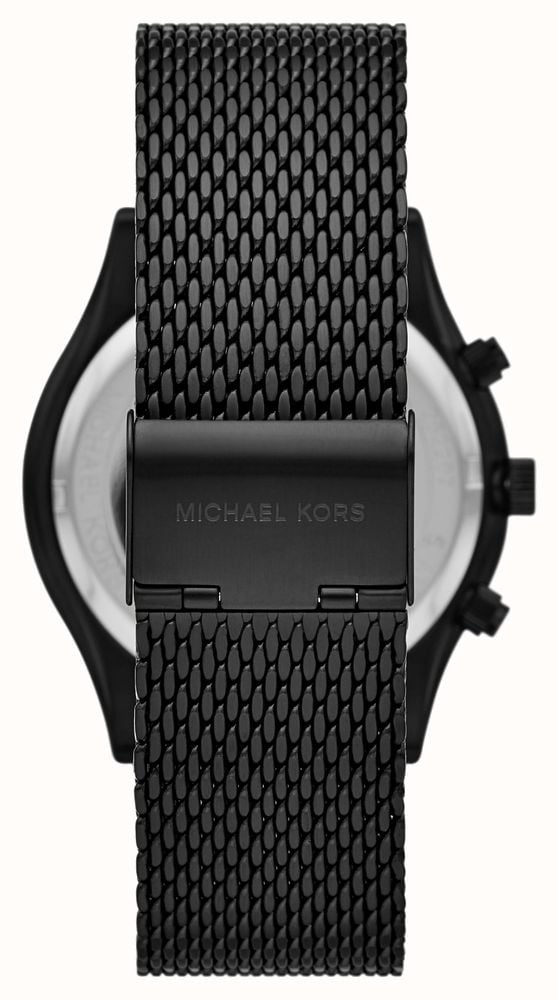  Shop Authentic Michael Kors Slim Runway Chronograph Black Dial Black Mesh Bracelet Watch For Men - MK9060 - Luxxuri