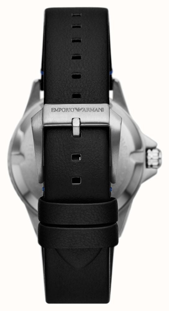  Shop Authentic Emporio Armani Diver Three-Hand Quartz Blue Dial Blue Leather Strap Watch For Men - AR11516 - Luxxuri