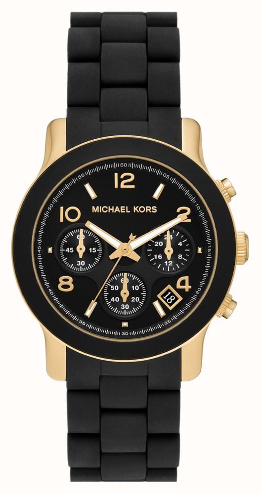  Shop Authentic Michael Kors Runway Chronograph Black Dial Black Silicone Strap Watch For Women - MK7385 - Luxxuri