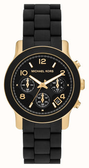 Shop Authentic Michael Kors Runway Chronograph Black Dial Black Silicone Strap Watch For Women - MK7385 - Luxxuri
