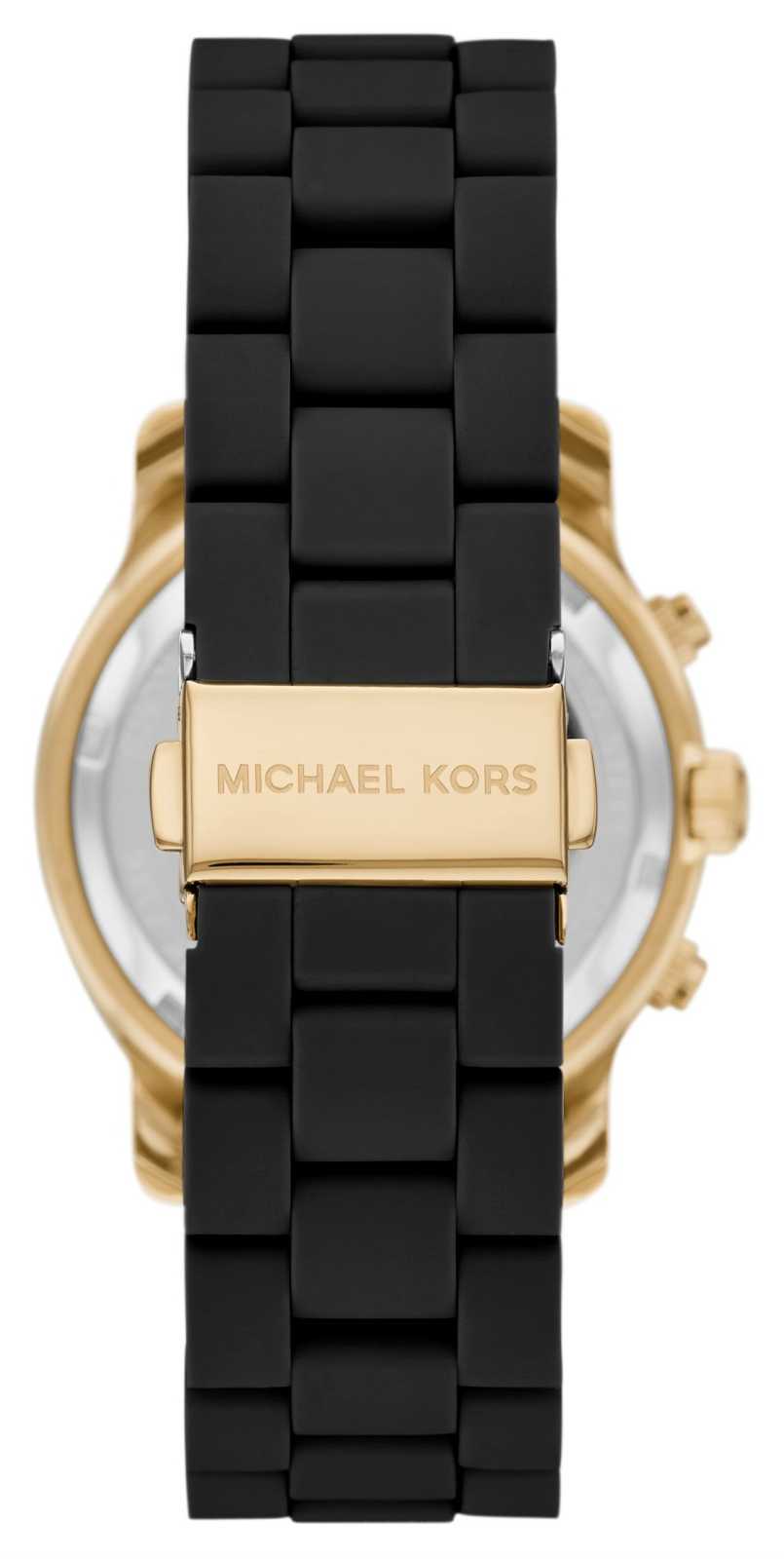  Shop Authentic Michael Kors Runway Chronograph Black Dial Black Silicone Strap Watch For Women - MK7385 - Luxxuri