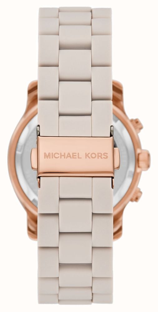  Shop Authentic Michael Kors Runway Chronograph Grey Dial Grey Silicone Strap Watch For Women - MK7386 - Luxxuri