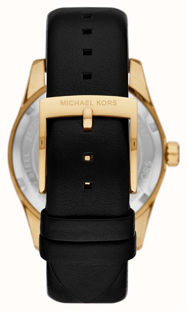  Shop Authentic Michael Kors Lexington Black Dial Black Leather Strap Watch For Women - MK4748 - Luxxuri