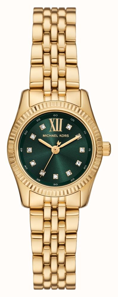  Shop Authentic Michael Kors Lexington Pave Three-Hand Green Dial Gold Steel Strap Watch for Women - MK4842 - Luxxuri