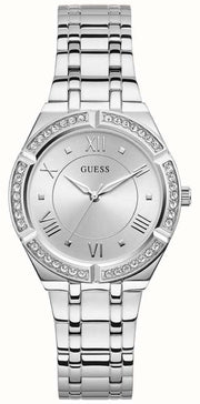  Shop Authentic Guess Cosmo Diamonds Silver Dial Silver Steel Strap Watch For Women - GW0033L1 - Luxxuri