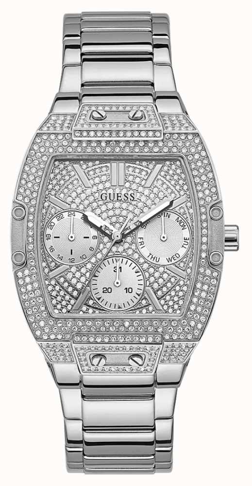  Shop Authentic Guess Raven Diamonds Silver Dial Silver Steel Strap Watch for Women - GW0104L1 - Luxxuri