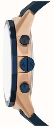  Shop Authentic Armani Exchange Hampton Chronograph Rose Gold Dial Blue Silicone Strap Watch For Men - AX1730 - Luxxuri