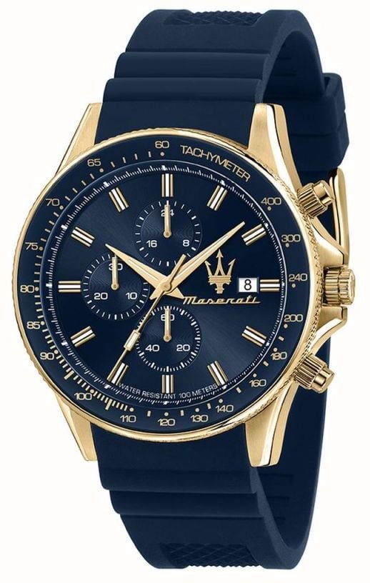  Shop Authentic Maserati SFIDA Chronograph Blue Dial Blue Rubber Strap Watch For Men - R8871640004 - Luxxuri