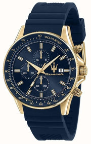  Shop Authentic Maserati SFIDA Chronograph Blue Dial Blue Rubber Strap Watch For Men - R8871640004 - Luxxuri
