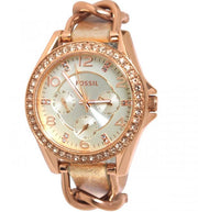  Shop Authentic Fossil Riley White Dial Sand Leather Strap Watch for Women - ES3466 - Luxxuri