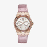  Shop Authentic Guess Limelight Quartz Analog White Dial Pink Leather Strap Watch For Women - W0775l3 - Luxxuri